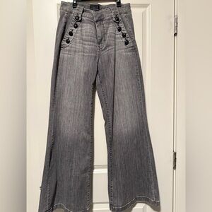 White House Black Market Gray Flare Jeans